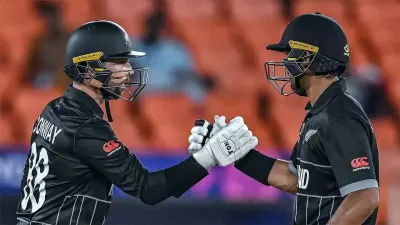 nz vs sl   न्यूजीलैंड ने श्रीलंका को 5 विकेट से हराया  रचिन रवींद्र ने खेली जिताऊ पारी