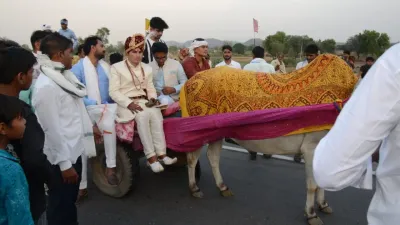 राजस्थान में अनोखी शादी  7 बैलगाड़ियां  10 ऊंट और घोड़े लेकर पहुंचा दूल्हा  दुल्हन रह गयी हैरान