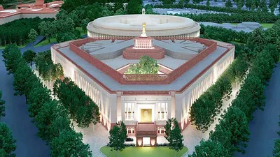 new parliament   नए संसद भवन में  राजस्थानी छाप   इमारत में लगे हैं कई जिलों के रंग बिरंगे पत्थर
