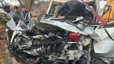 चूरू में मोदी की रैली से पहले बड़ा हादसा…ट्रक में घुसी पुलिसकर्मियों की गाड़ी  5 की मौत  2 की हालत गंभीर