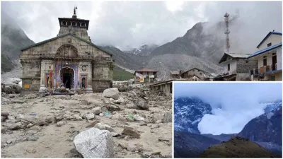 केदारनाथ मंदिर  झील के निकट गिरा ग्लेशियर  ndrf की टीम ने शुरू की जांच