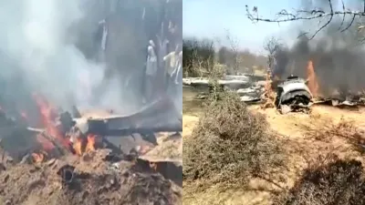 plane crash   सेना का था भरतपुर में क्रैश हुआ विमान  मुरैना में हुए हादसे की रक्षा मंत्री राजनाथ सिंह कर रहे मॉनिटरिंग