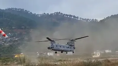 uttarkashi tunnel rescue  वायुसेना के विमान चिनूक से 41 श्रमिकों ऋषिकेश एम्स रवाना