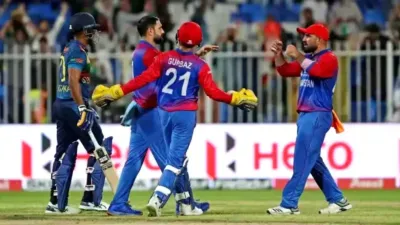 afg vs sl   श्रीलंका ने अफगानिस्तान को दिया 242 रनों का लक्ष्य  फजलहक फारूकी ने चटकाए 4 विकेट