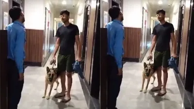 कुत्ते को लिफ्ट में ले जाने पर अड़ा  मालिक की मनमानी से बच्चा सहमा  सोशल मीडिया पर वीडियो वायरल  देखें