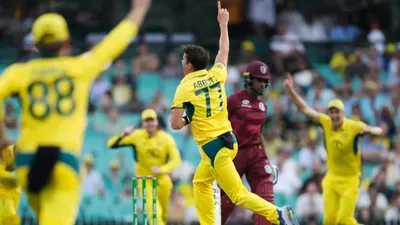 aus vs wi   ऑस्ट्रेलिया ने 6 5 ओवर में जीता तीसरा वनडे  2 बार की वर्ल्ड चैंपियन टीम के नाम दर्ज हुआ शर्मनाक रिकॉर्ड