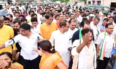राहुल गांधी के फैसले पर देशभर में कांग्रेस का आक्रोश  जयपुर में काली पट्टी बांध सड़कों पर किया प्रदर्शन