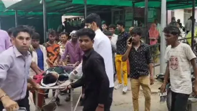 भरतपुर में दर्दनाक हादसा  ट्रैक्टर ट्रॉली डिवाइडर को तोड़कर कार से टकराई  2 लोगों की मौत  8 घायल