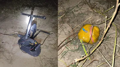 sri ganganagar   भारतीय सीमा में घुसा पाकिस्तानी ड्रोन  bsf ने मार गिराया  ₹12 करोड़ की हेरोइन बरामद