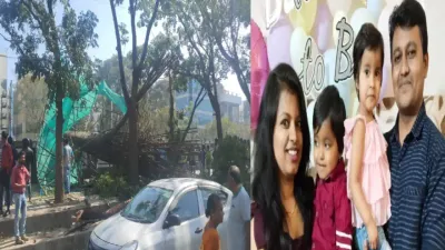 बेंगलुरु में दिल दहला देने वाला हादसा  बाइक पर गिरा मेट्रो पिलर  मां बेटे की मौत  पति और बेटी गंभीर घायल