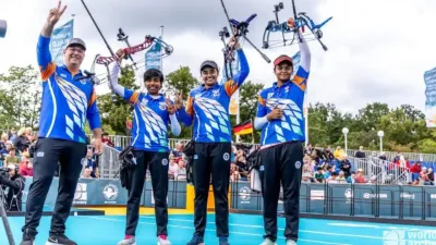 world archery championships 2023  भारत की बेटियों ने रचा इतिहास  बर्लिन को हराकर जीता स्वर्ण पदक  pm मोदी ने दी बधाई