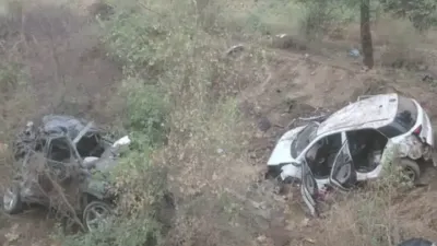 हनुमानगढ़ में सड़क हादसे में 5 दोस्तों की मौत  तेज रफ्तार दो कार पलटी खाकर खेत में गिरी