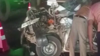 पाली में कार और ट्रक में टक्कर  हादसे में सेना के जवान सहित 3 लोगों की मौत