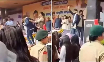 महारानी कॉलेज के थप्पड़ कांड का विरोध  छात्रनेता बोले माफी मांगे दोनों पदाधिकारी